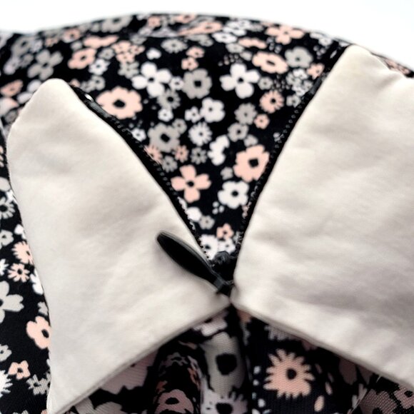 Vintage-Style Sleeveless Floral Midi Dress W/ Lace Hem Peter Pan Collar & Ribbon - Picture 10 of 14